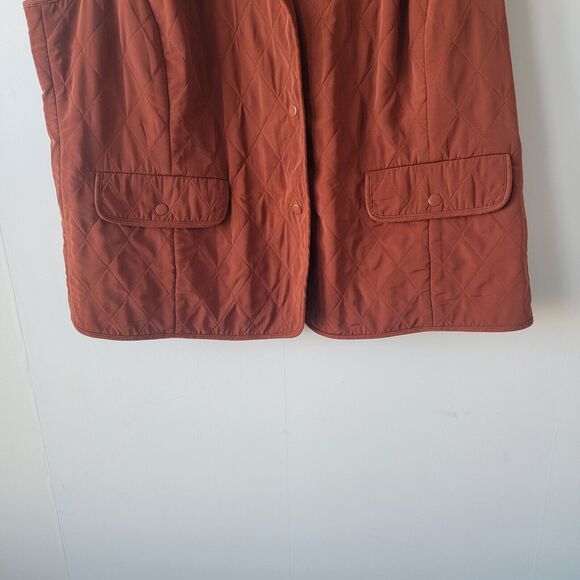 Talbots vest womens size 2x burnt orange rust with snap button front  poketed - Picture 4 of 9